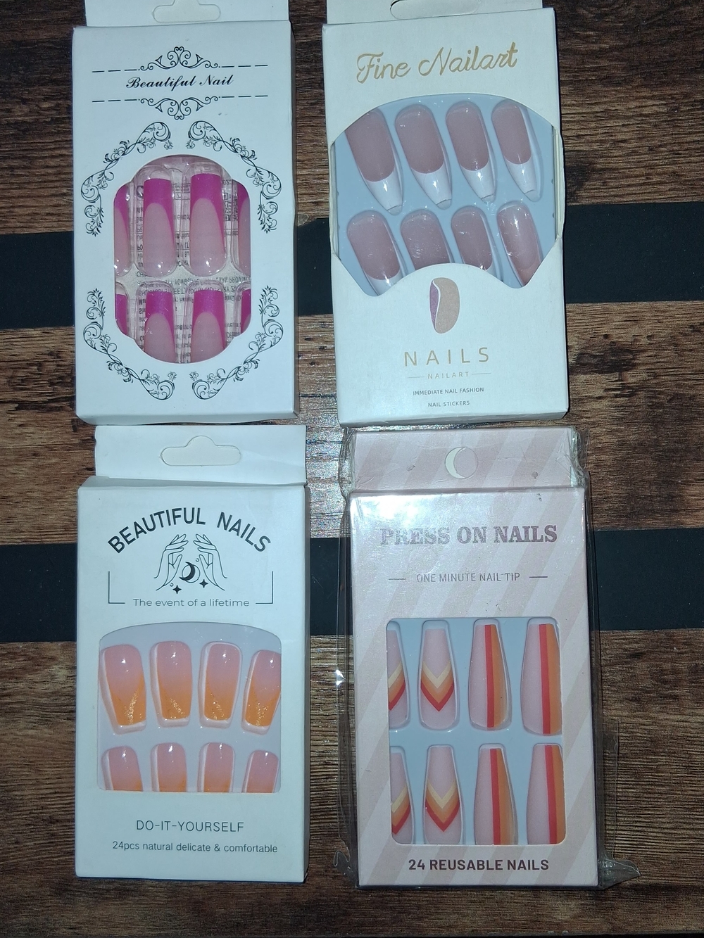 Beautiful Nails Orange Ombre Press-On Set
